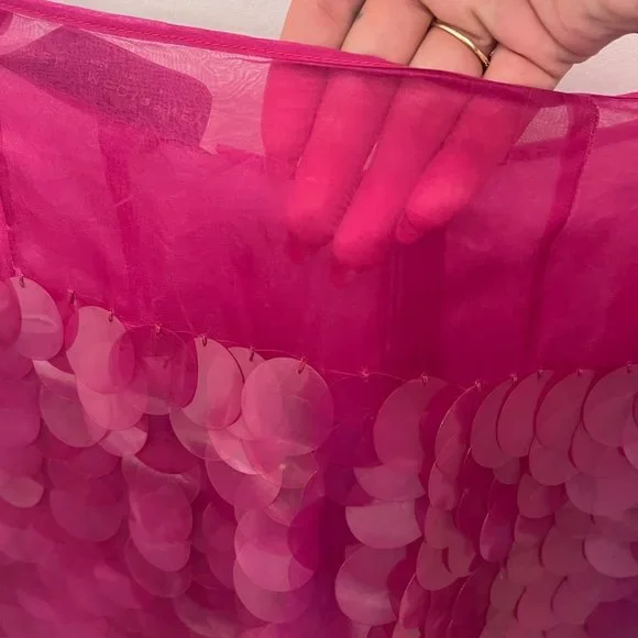 Stella McCartney Fuchsia Sparkles Huge Sequin Disco Mini Skirt, Size 42 - Picture 6 of 8